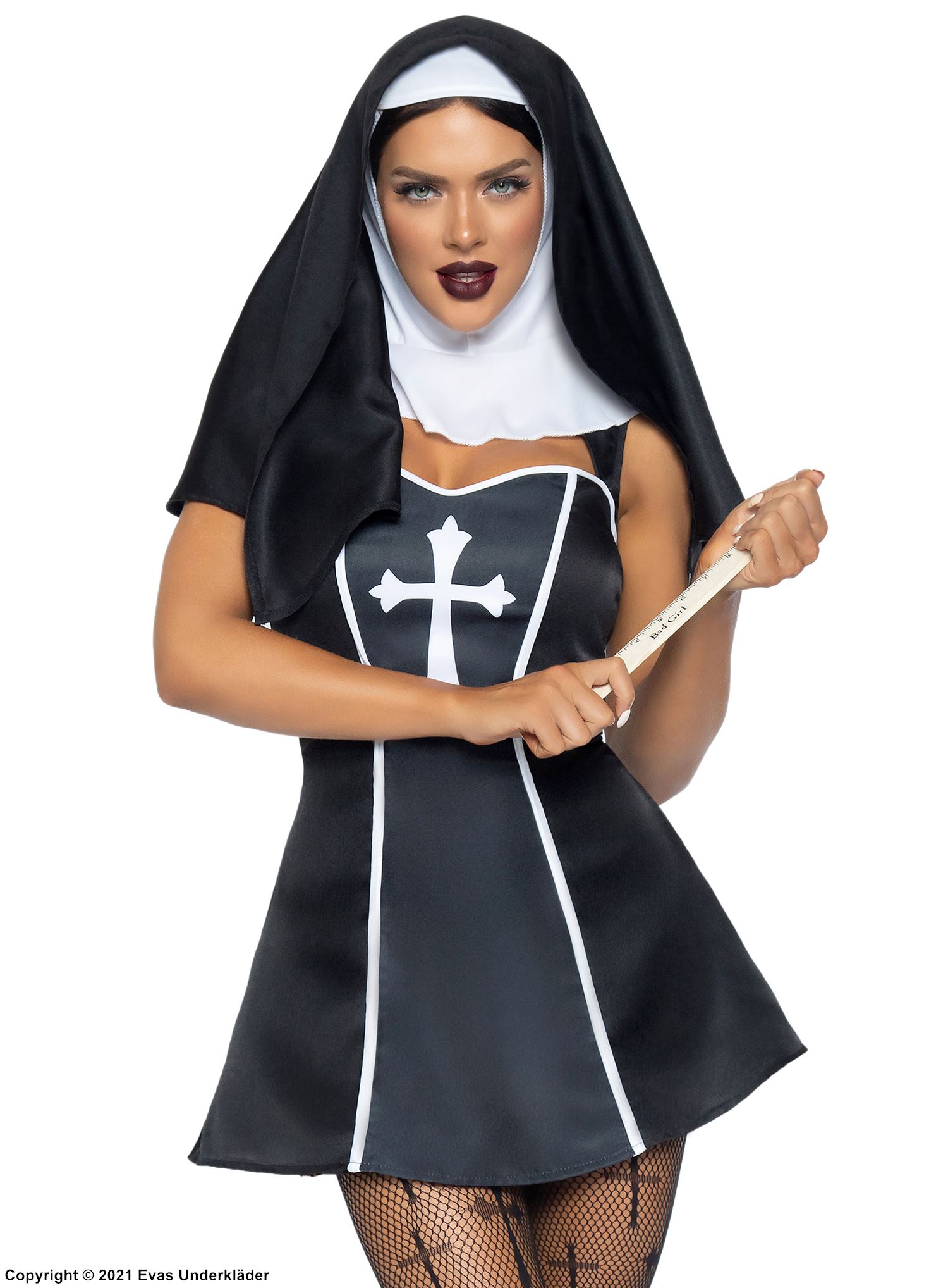 Nun, costume dress, christian cross